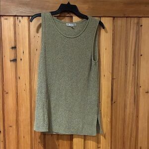 Khaki Sleeveless Knit Top